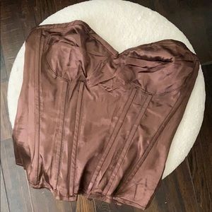NEW Brown satin bustier corset